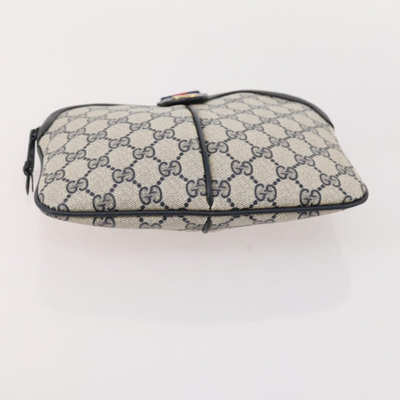 GUCCI GG Supreme Micro GG Supreme Bag PVC 5 Set Beige Navy Auth 178838