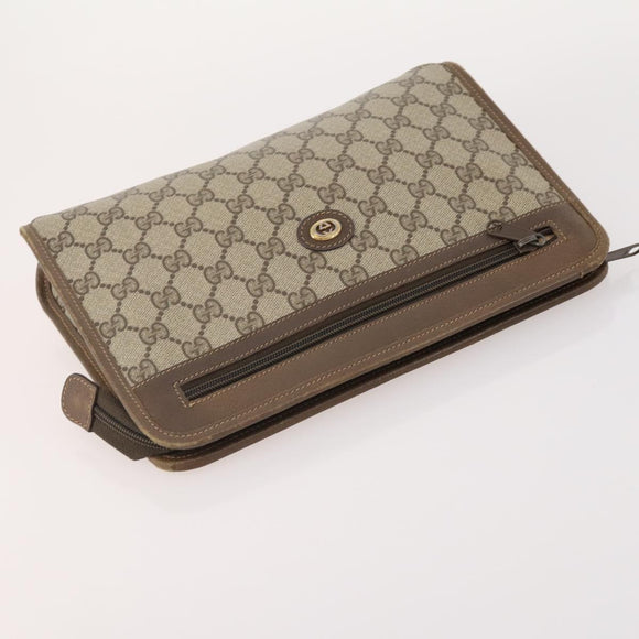 GUCCI GG Supreme Micro GG Supreme Bag PVC 5 Set Beige Navy Auth 178838