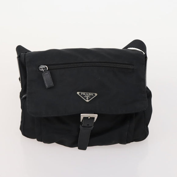 PRADA Hand Bag Nylon 4 Set Black Silver Green Auth 178840
