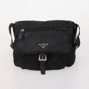 PRADA Shoulder Bag Nylon 4 Set Black Khaki Auth 178841-14