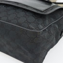 GUCCI GG Canvas Shoulder Bag Black Silver 019 0375 Auth 178842-14