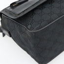 GUCCI GG Canvas Shoulder Bag Black Silver 019 0375 Auth 178842-15