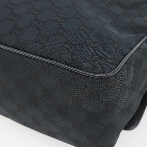 GUCCI GG Canvas Shoulder Bag Black Silver 019 0375 Auth 178842