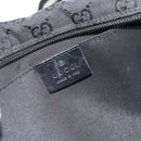 GUCCI GG Canvas Shoulder Bag Black Silver 019 0375 Auth 178842-19