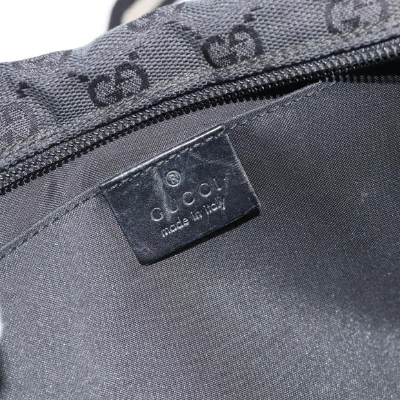 GUCCI GG Canvas Shoulder Bag Black Silver 019 0375 Auth 178842