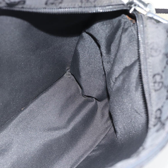 GUCCI GG Canvas Shoulder Bag Black Silver 019 0375 Auth 178842