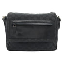 GUCCI GG Canvas Shoulder Bag Black Silver 019 0375 Auth 178842-13