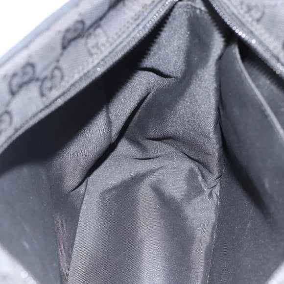 GUCCI GG Canvas Shoulder Bag Black Silver 019 0375 Auth 178842
