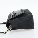 GUCCI GG Canvas Shoulder Bag Black Silver 019 0375 Auth 178842-3