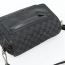 GUCCI GG Canvas Shoulder Bag Black Silver 019 0375 Auth 178842-6