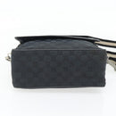 GUCCI GG Canvas Shoulder Bag Black Silver 019 0375 Auth 178842-5