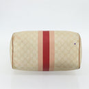 GUCCI GG Supreme Sherry Line Boston Bag PVC Beige Gold 189895 Auth 178843-5