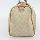 GUCCI GG Supreme Sherry Line Boston Bag PVC Beige Gold 189895 Auth 178843-4