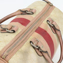 GUCCI GG Supreme Sherry Line Boston Bag PVC Beige Gold 189895 Auth 178843-6