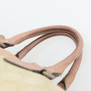 GUCCI GG Supreme Sherry Line Boston Bag PVC Beige Gold 189895 Auth 178843-9