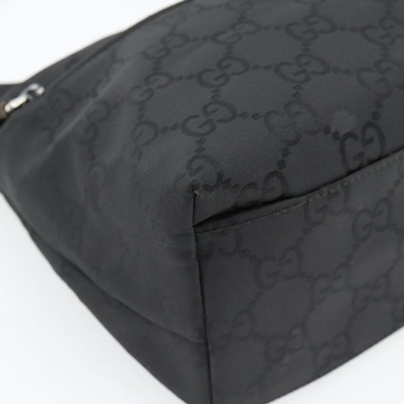 GUCCI GG Canvas Umhängetasche Nylon Schwarz Silber 01 3386 Auth 178845