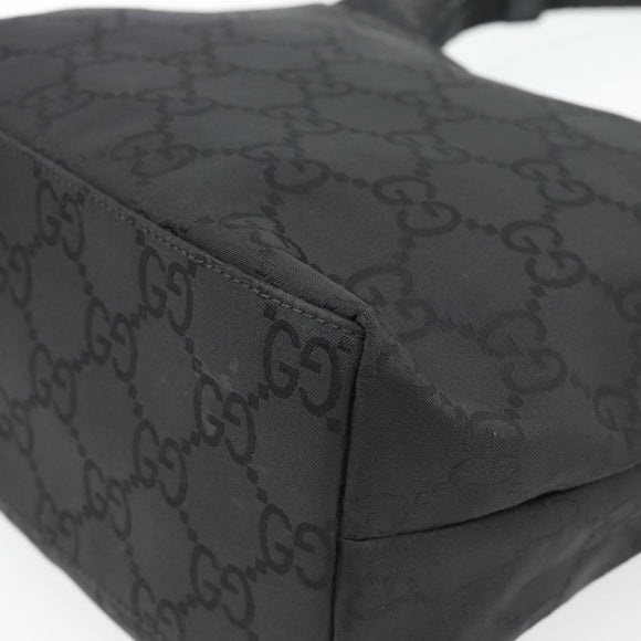 GUCCI GG Canvas Umhängetasche Nylon Schwarz Silber 01 3386 Auth 178845