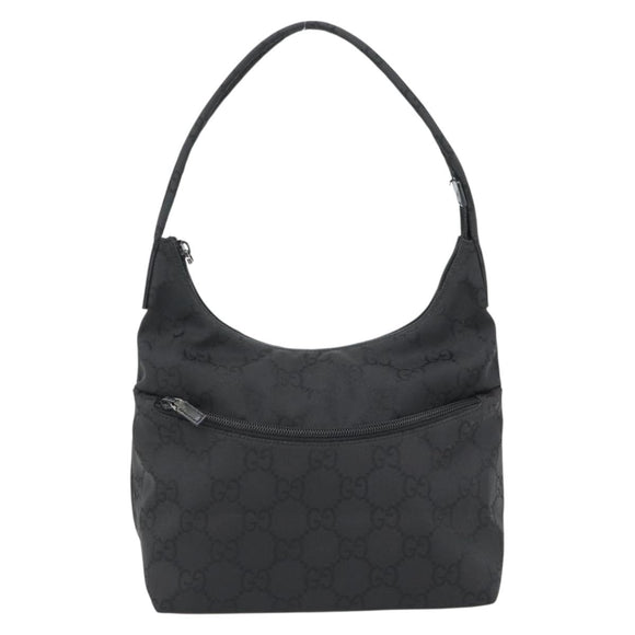 GUCCI GG Canvas Umhängetasche Nylon Schwarz Silber 01 3386 Auth 178845