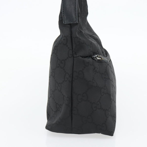 GUCCI GG Canvas Umhängetasche Nylon Schwarz Silber 01 3386 Auth 178845