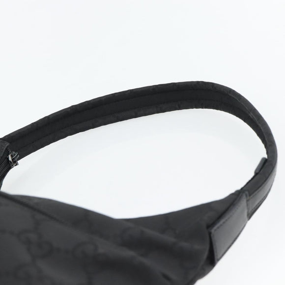 GUCCI GG Canvas Umhängetasche Nylon Schwarz Silber 01 3386 Auth 178845