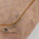 GUCCI GG Canvas Tote Tas Roze Zilver 113019 Auth 178848-10