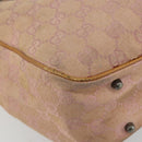 GUCCI GG Canvas Tote Tas Roze Zilver 113019 Auth 178848-11