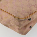 GUCCI GG Canvas Tote Tas Roze Zilver 113019 Auth 178848-13