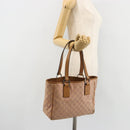 GUCCI GG Canvas Tote Tas Roze Zilver 113019 Auth 178848-23