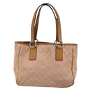 GUCCI GG Canvas Tote Tas Roze Zilver 113019 Auth 178848-3