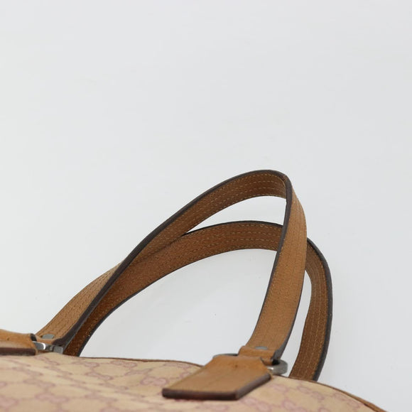 GUCCI GG Canvas Tote Tas Roze Zilver 113019 Auth 178848