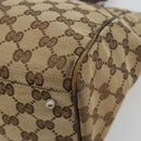 GUCCI GG Canvas Web Sherry Line Handtas Beige Zilver Auth 178849-12