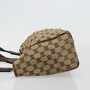 GUCCI GG Canvas Web Sherry Line Handtas Beige Zilver Auth 178849-5