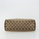 GUCCI GG Canvas Web Sherry Line Handtas Beige Zilver Auth 178849-9