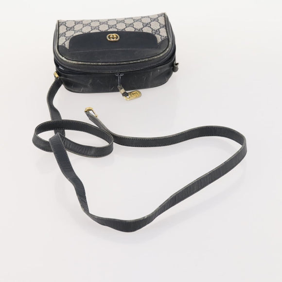 GUCCI GG Canvas GG Supreme Tas PVC Leer Nylon 3-delig Marineblauw Auth 178850
