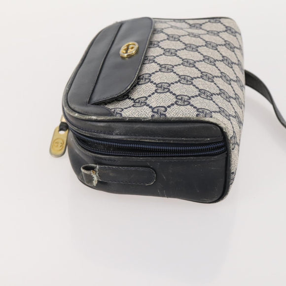 GUCCI GG Canvas GG Supreme Tas PVC Leer Nylon 3-delig Marineblauw Auth 178850