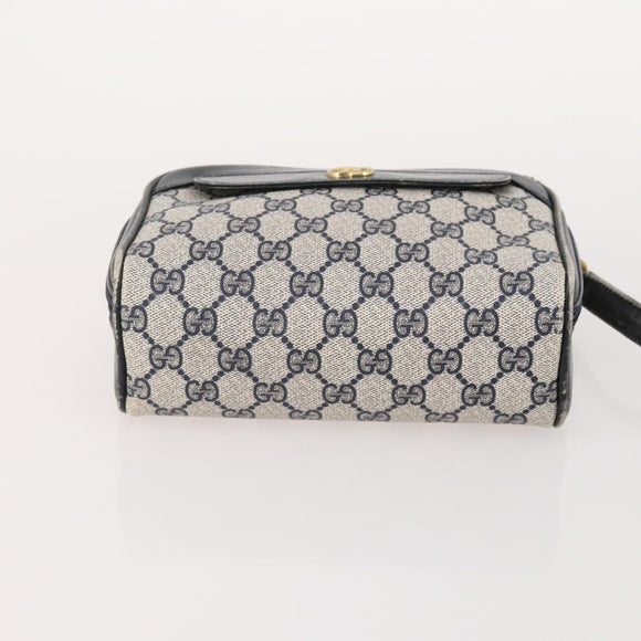GUCCI GG Canvas GG Supreme Tas PVC Leer Nylon 3-delig Marineblauw Auth 178850