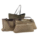 GUCCI GG Canvas Tote Bag 4 Delige Set Marineblauw Beige Auth 178851-1