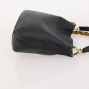 GUCCI Bamboo Shoulder Bag Leather Suede 3 Set 2way Black Dark Brown Auth 178853-11