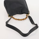 GUCCI Bamboo Shoulder Bag Leather Suede 3 Set 2way Black Dark Brown Auth 178853-12