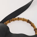 GUCCI Bamboo Shoulder Bag Leather Suede 3 Set 2way Black Dark Brown Auth 178853-13