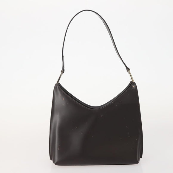 GUCCI Bamboo Shoulder Bag Leather Suede 3 Set 2way Black Dark Brown Auth 178853