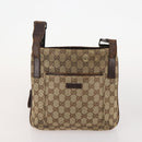 GUCCI GG Canvas Schoudertas 4-delige Set Zwart Beige Auth 178854-14