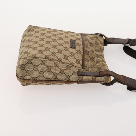 GUCCI GG Canvas Schoudertas 4-delige Set Zwart Beige Auth 178854