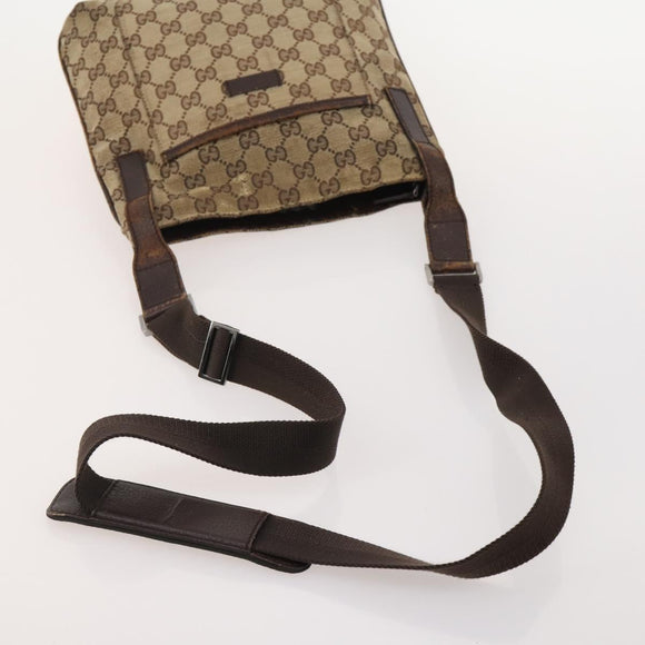 GUCCI GG Canvas Schoudertas 4-delige Set Zwart Beige Auth 178854