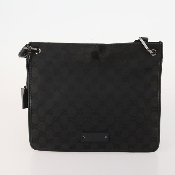GUCCI GG Canvas Schoudertas 4-delige Set Zwart Beige Auth 178854