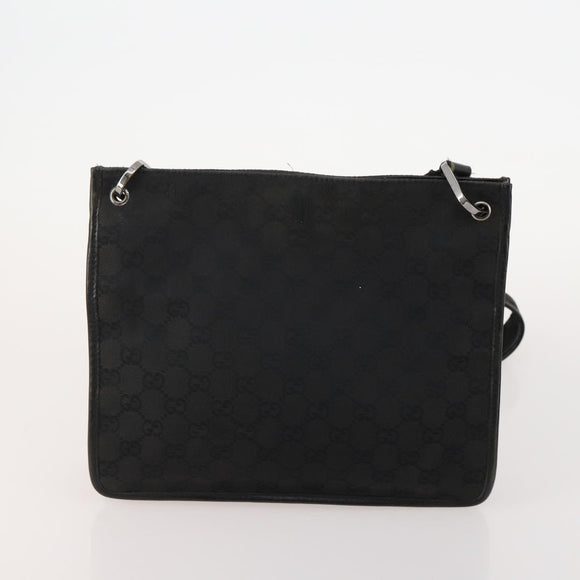 GUCCI GG Canvas Schoudertas 4-delige Set Zwart Beige Auth 178854
