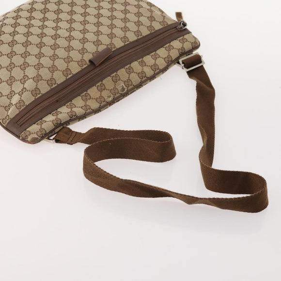 GUCCI GG Canvas Web Sherry Line Shoulder Bag PVC 4 Set Beige Auth 178855