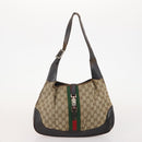 GUCCI GG Canvas Web Sherry Line Shoulder Bag PVC 4 Set Beige Auth 178855-14