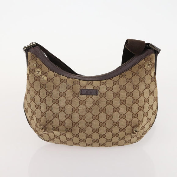 GUCCI GG Canvas Web Sherry Line Shoulder Bag PVC 4 Set Beige Auth 178855