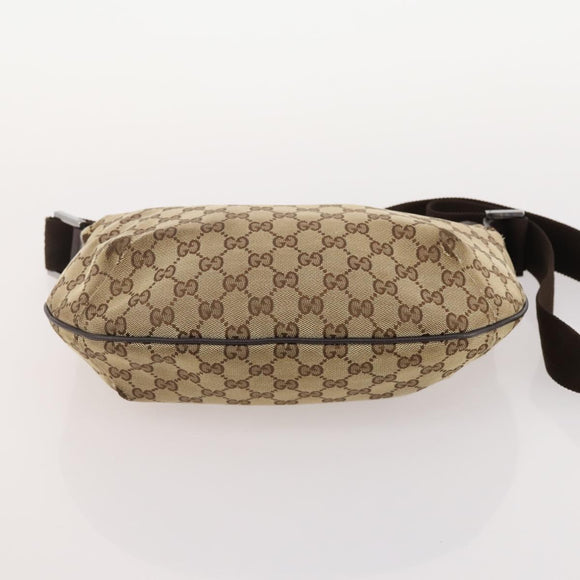 GUCCI GG Canvas Web Sherry Line Shoulder Bag PVC 4 Set Beige Auth 178855